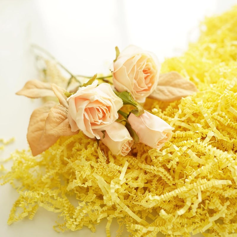 Bobobag - 1LB Crinkle Cut Paper Shred Filler Recyclable Gift Wrap Confetti Raffia Grass Shred Paper for Easter Baskets Filler Creative Eggs Decor(Yellow) - Image 3